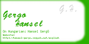 gergo hansel business card